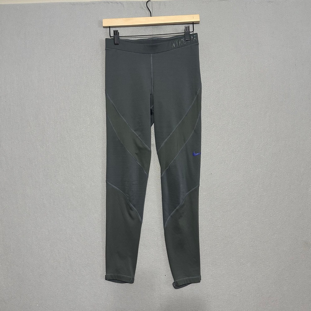 Nike Pro Hyperwarm Leggings Mens Medium Gray Thermal Athletic Training Tights‎